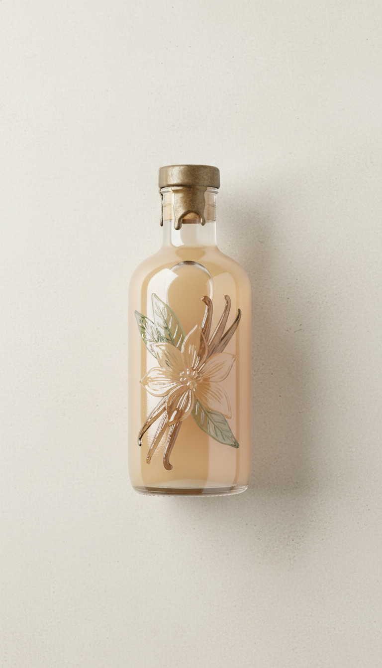 Homemade Vanilla Syrup Bottle
